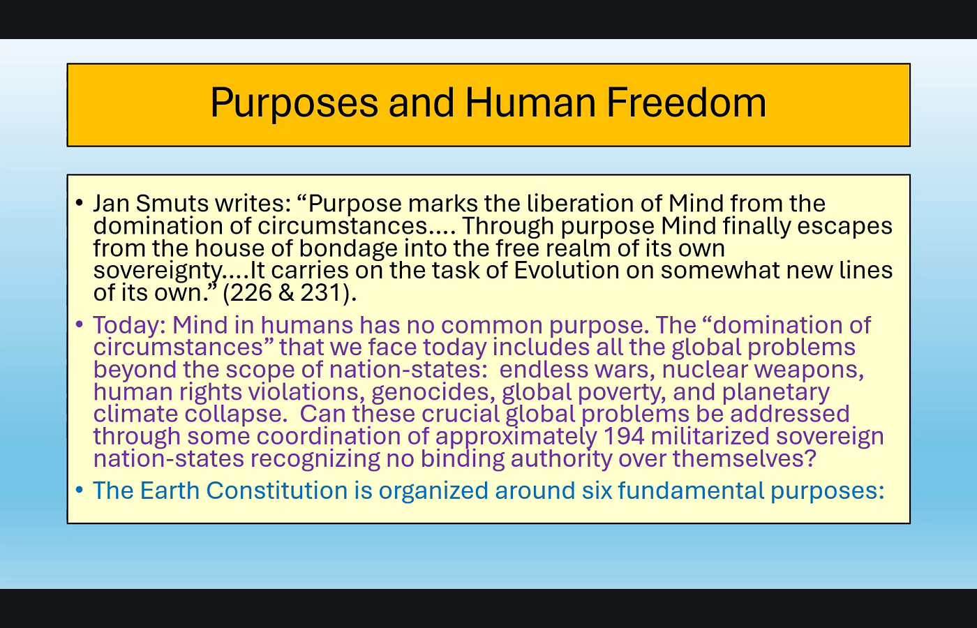 Purpose liberates mind from circumstance