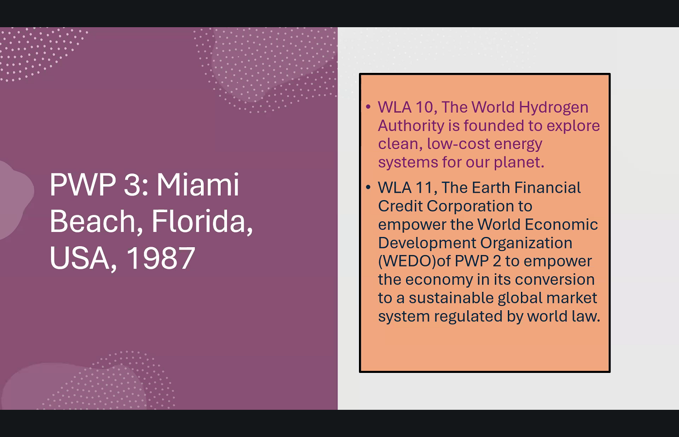 1987 · Miami: clean energy and a global market