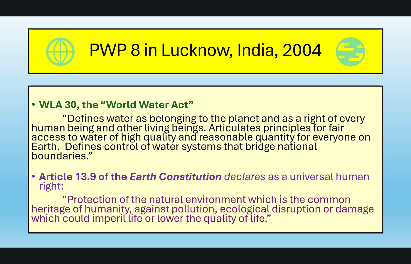 2004 · Lucknow: the World Water Act